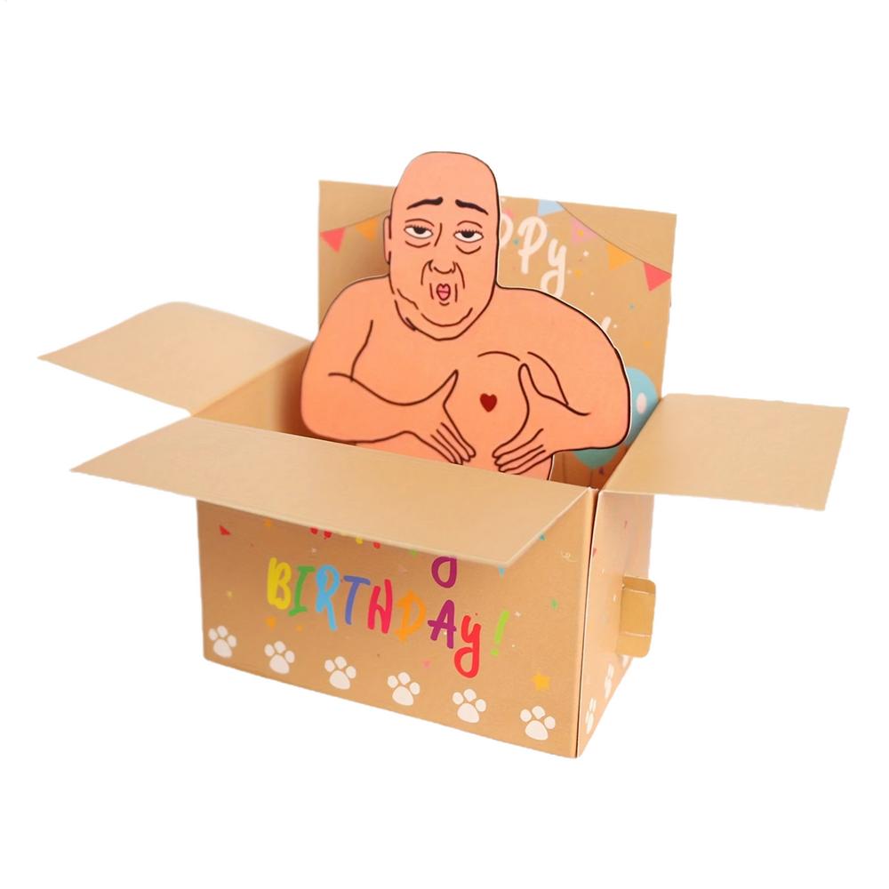 3D Design Happy Birthday Pop-Up Card Funny Birthday Card, Whimsical Card, Hilarious Birthday Gift Card For Boyfriend Girlfriend