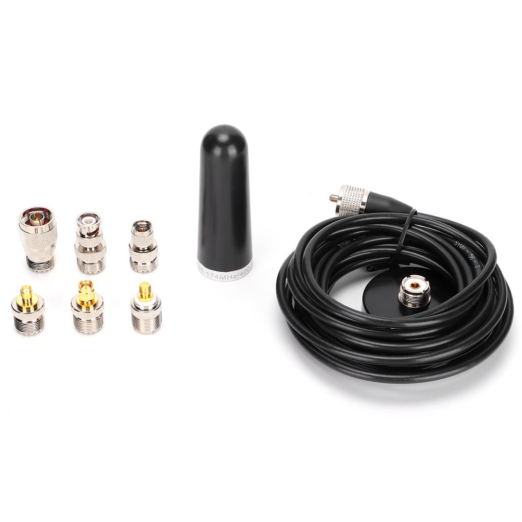 Mini Car Antenna Dual Frequency Antenna Accessories with 5m Feeder Adapters Suction Cup