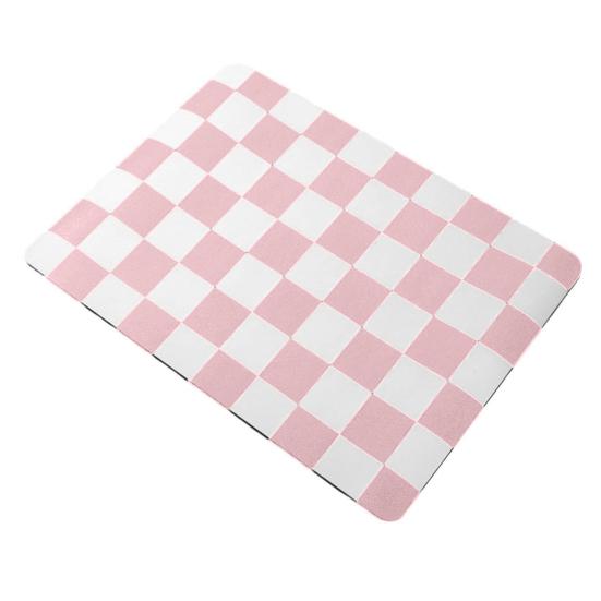 Plaid Coffee Machine Mat Absorbent Diatom Mud Drying Pad Easy-care Dining Table Mat Non-Slip Kitchen Bar Accessory