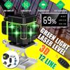 360° Rotary LD Green Laser Level 3D 12 Line Cross Self Leveling Measure Tool LED Display