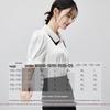 Women's Summer Pleated Color-Block Short Sleeve Shirt