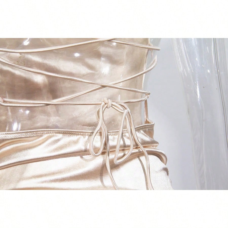 New Dress Suspender Halter Sexy Women's Clothing Side Drawstring Design Exquisite Hip-wrapped Skirt