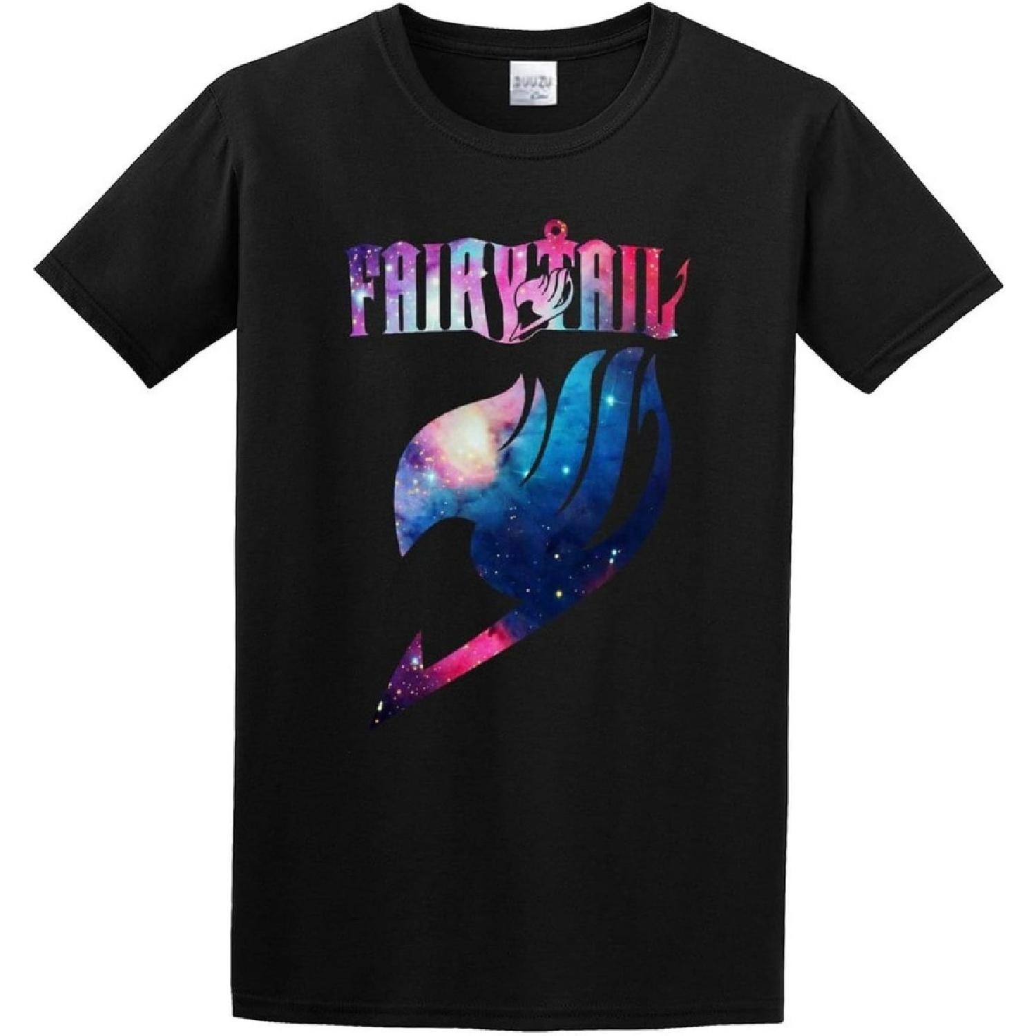 PEACH JO+ Fangbai Liufairy Tail Short Unisex 100% Cotton Short-Sleeve T-Shirts Black S