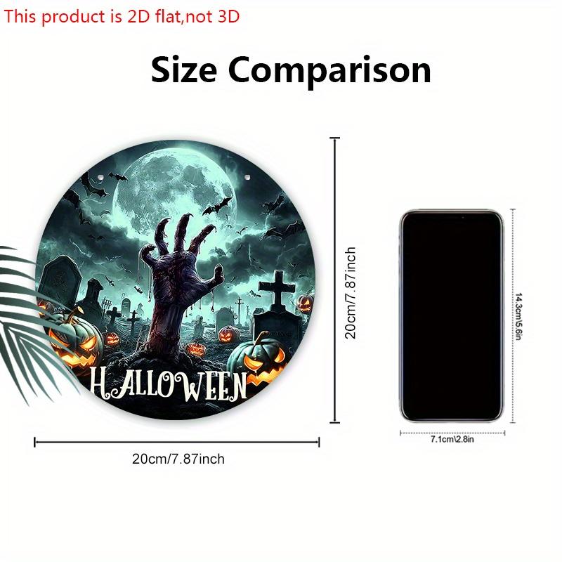 Wooden Halloween Sign with Skull Hand Pattern - Unique Wall Pediments - Ideal for Front Door, Yard, Porch, Room Decor