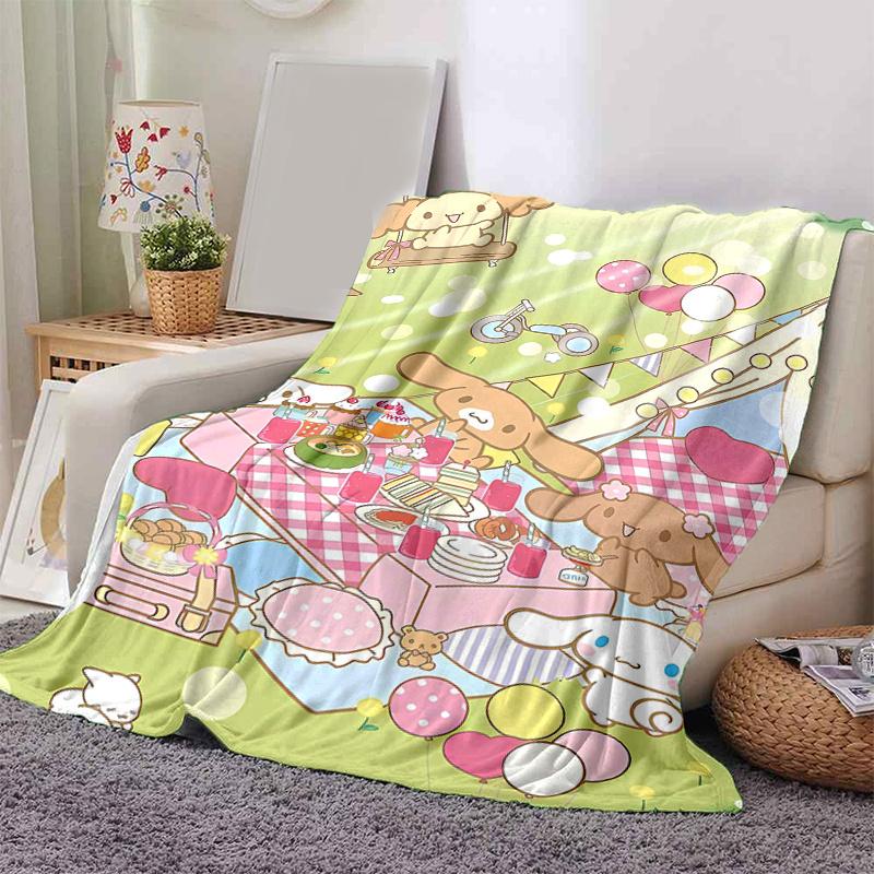 1pc Sanrio Picnic Scene Blanket, Perfect for Home Decor, All Seasons Use, Living Room, Travel, Camping, Car Blankets, Beach, Office Naps, Gift Idea fo