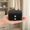 Compact Travel Accessory Style Organizer Slot Jewelry Box Multi Portable Ring Case Simple Metal Snap
