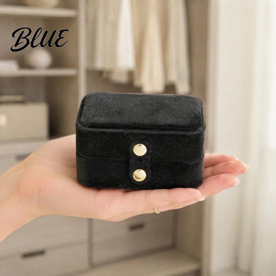 Compact Travel Accessory Style Organizer Slot Jewelry Box Multi Portable Ring Case Simple Metal Snap