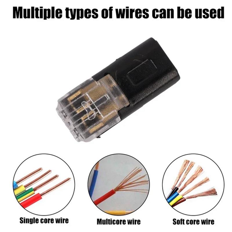 20/50/100PCS 2 Pin Pluggable Wire Connector Quick Connect Terminal Block Contact Solderless LED Strip Cable Wire Splice