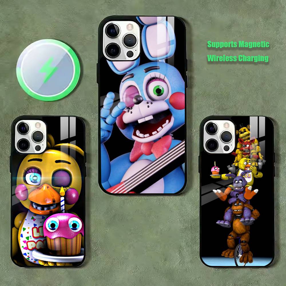 FNAF 5 Nights at Freddy's Handyhülle Für iPhone17,16,15,14,13,12,11 Plus,Pro Kompatibel mit magnetischer kabelloser Ladefunktion