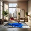 Blue Rose Rug Butterfly Floral Entryway Doormat NonSlip Easy Clean Elegant Decor Carpet for Living Room Bedroom Pet Friendly