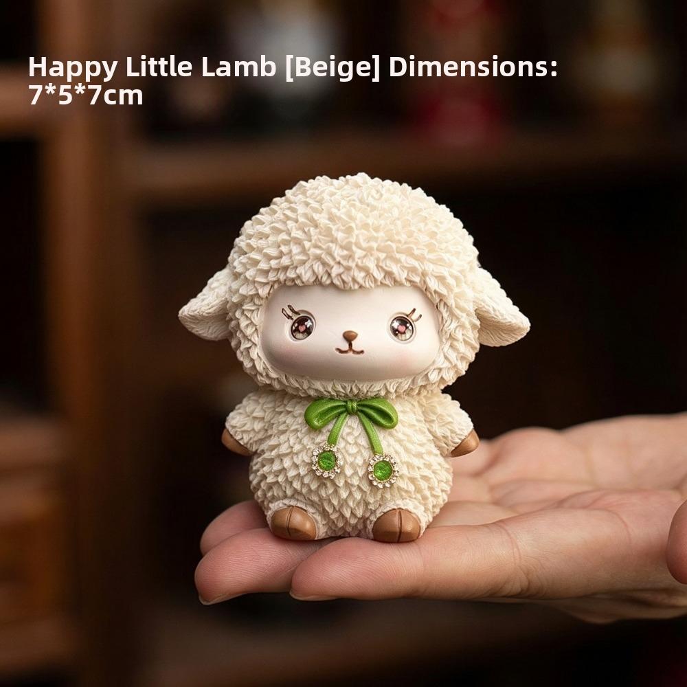Resin Craft 2027 Lamb Statue Cute New Year Ornaments Elegant Sheep Year Figurine Office Desk