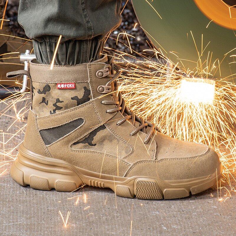 Fashion Work Men's Safety Shoes Indestructible Shoes Puncture-Proof Men Steel Toe Shoes Male Security Protective Shoe Outdoor Men Boots