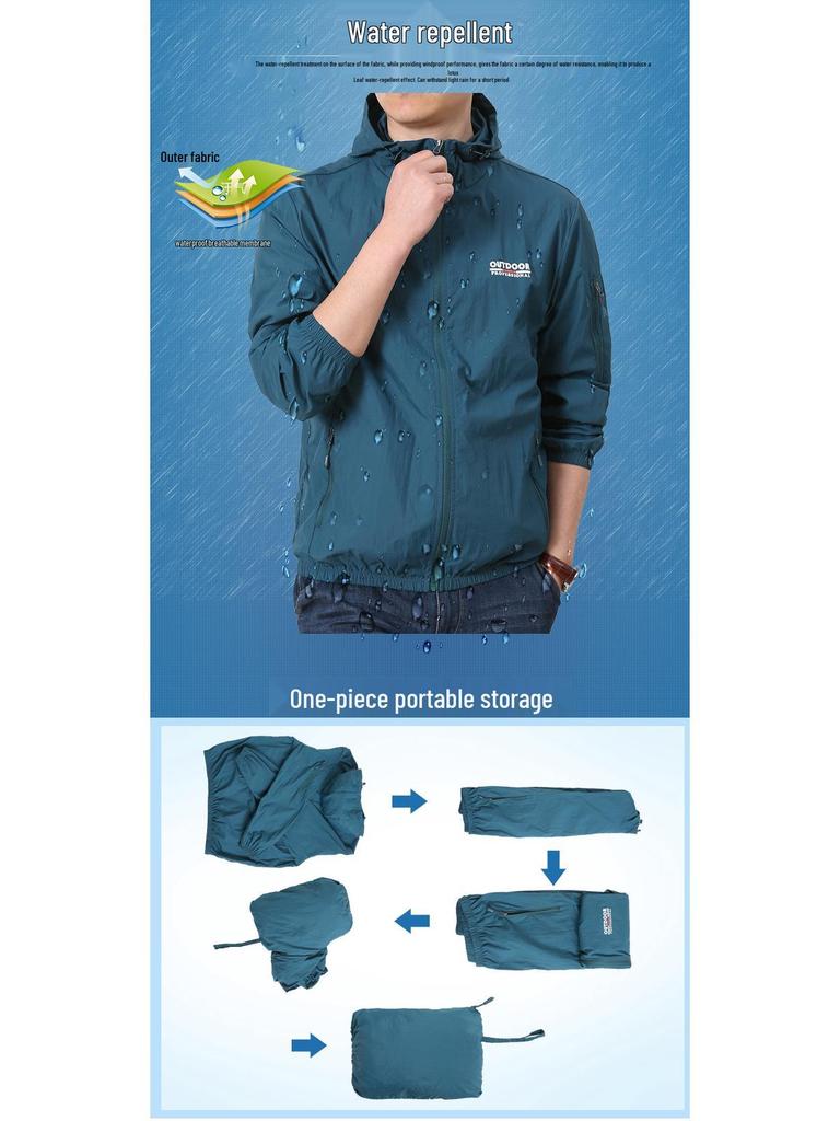 Men's Summer UV-Protection Quick-Dry Hooded Windbreaker – Lightweight, Breathable Fishing Jacket
