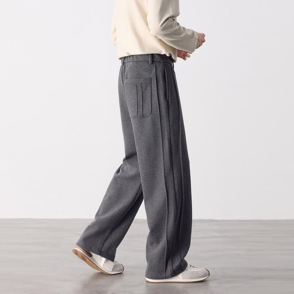 Autumn New Trousers Commuter Versatile Loose Three-dimensional Stitching Pinch Pleated Profile Straight Casual Trousers Men's Wholesale