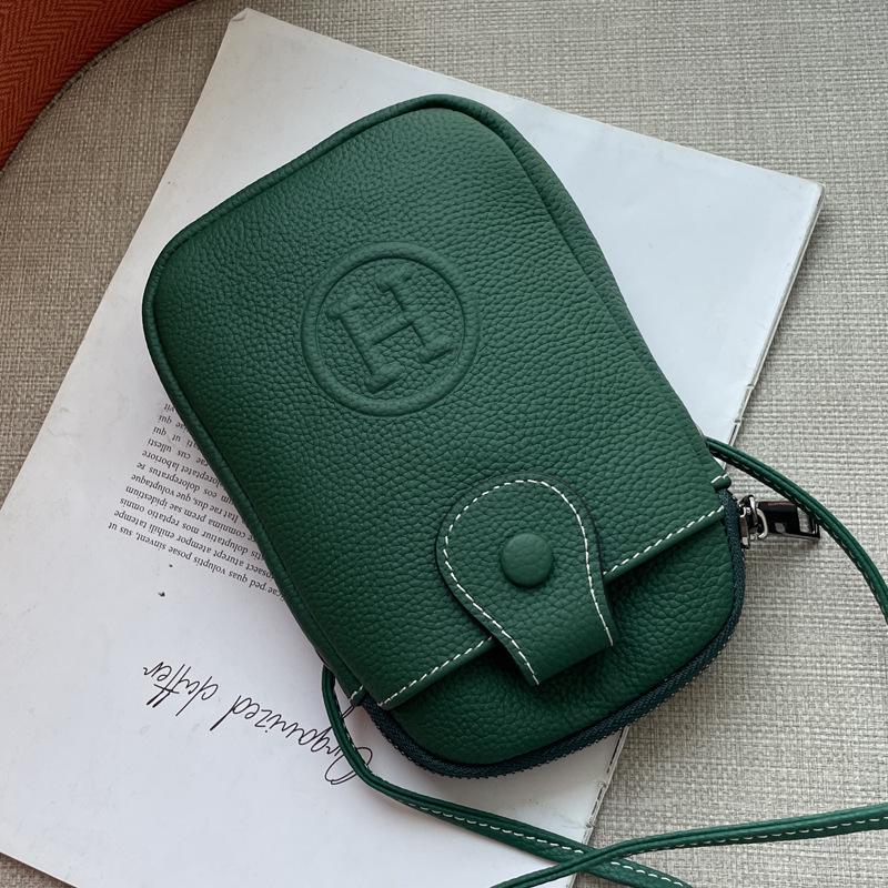 2025 Wielofunkcyjna Torba Crossbody na Telefon z Prawdziwej Skóry - Wytłaczana Skóra Bydlęca Licowa Torba na Ramię