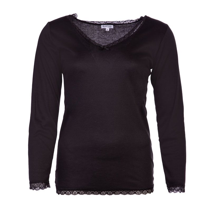 Tee shirt chaud à dentelle col V ysia Femme BURTON OF LONDON
