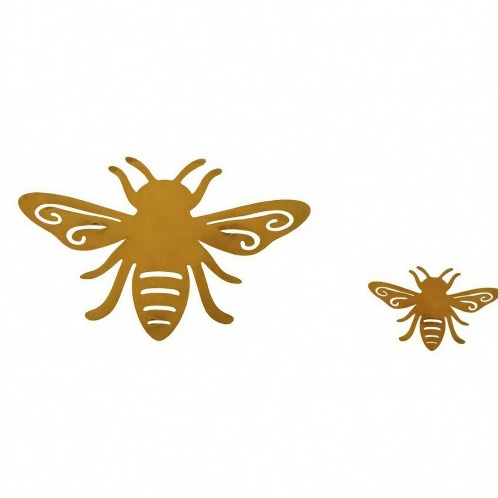 Abeja Metálica Calada Miel Envejecida Abeja de Miel Decoración de Jardín para Maceta