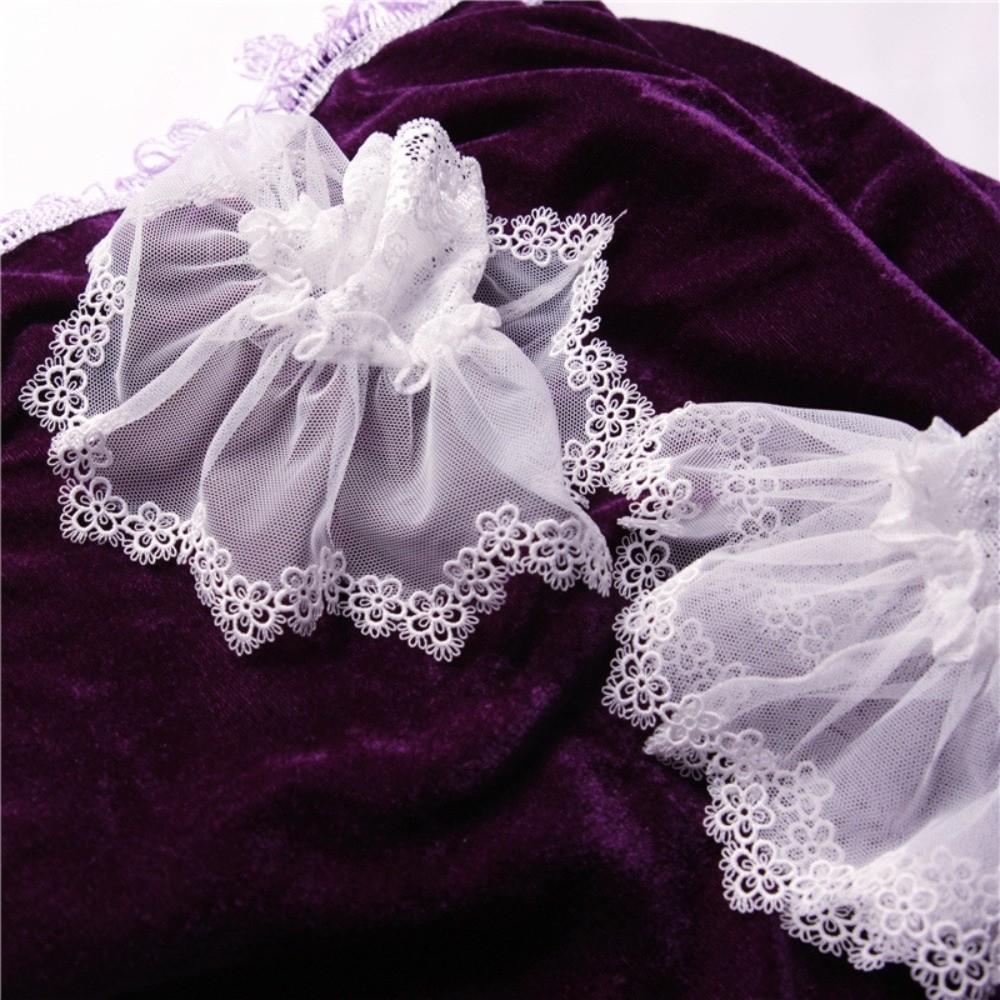 Ruched Detachable Cuffs Pleated Ruffles Fake Flared Sleeves Hand Wrist Cuffs  Cosplay Party белый