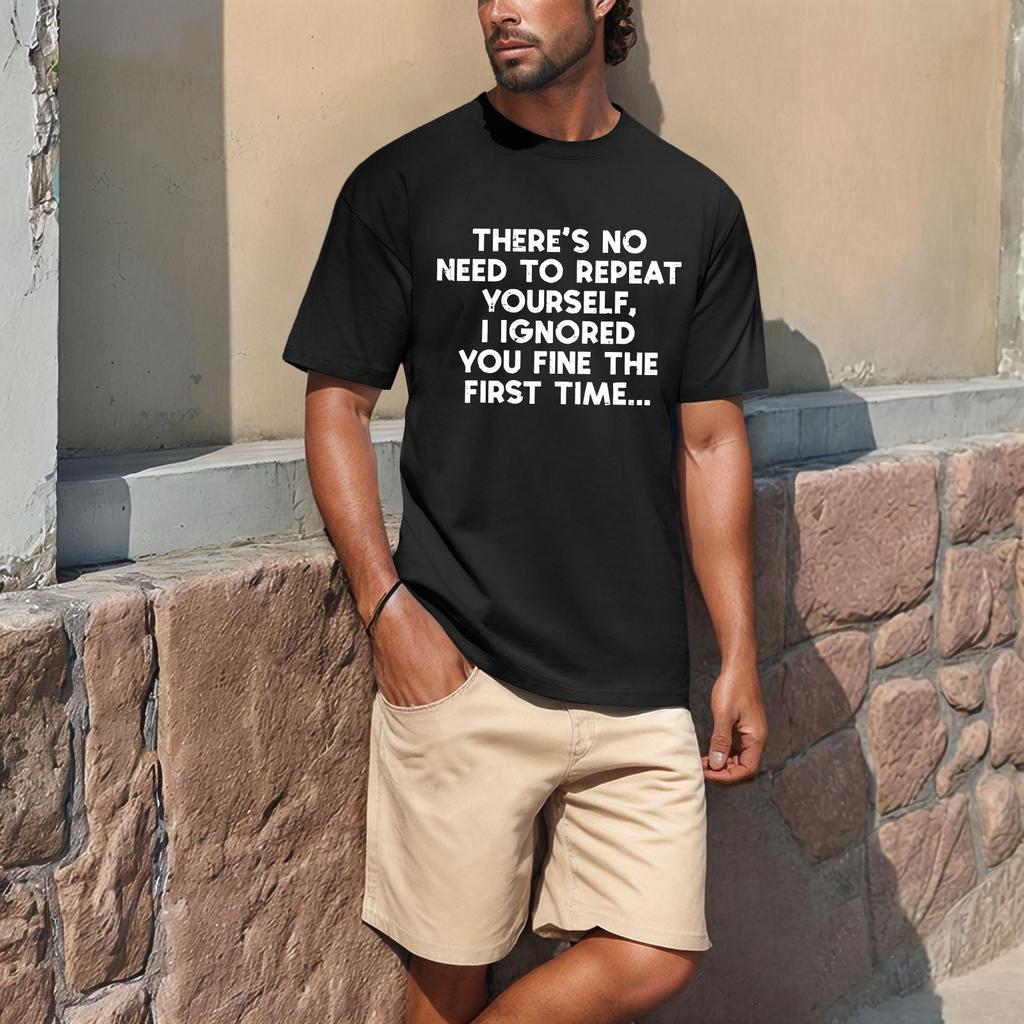 Men's Popular T-shirt Printed Round Neck Short Sleeve T-shirt