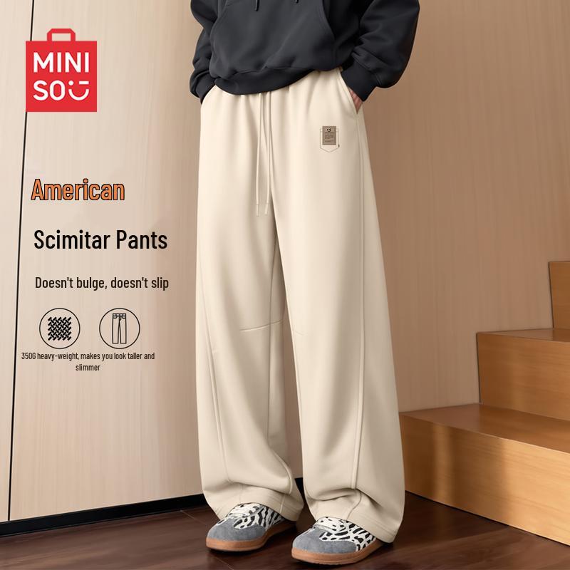 MINISO Men s 2026 Spring Loose Fit Curved Leg Casual Pants M