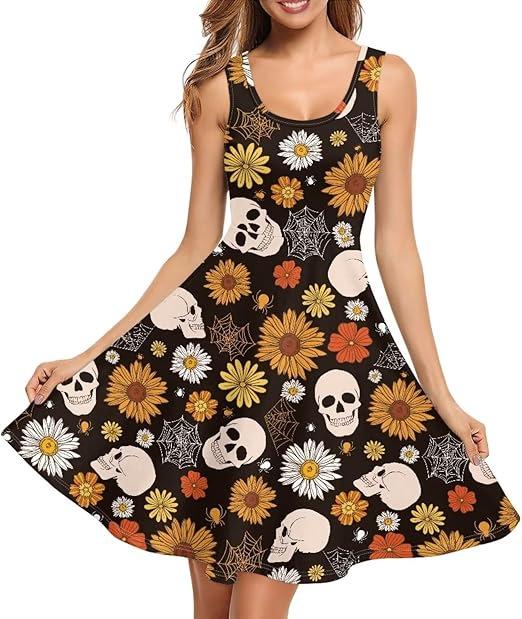 Summer Dress Casual Sleeveless Vest Cotton Skating Vest Short Medium and Long Dress