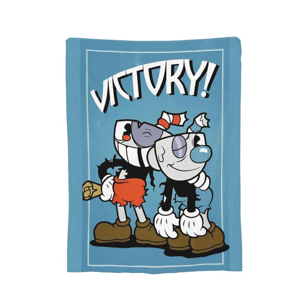 Cupheads Video Game Art Blankets Flannel Super Warm Throw Blankets for Outdoor Travel Bedroom Quilt