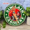 Vintage Round Metal Sign Retro Pin Up Girl Motorcycle Garage Decor Biker Gift 20cm