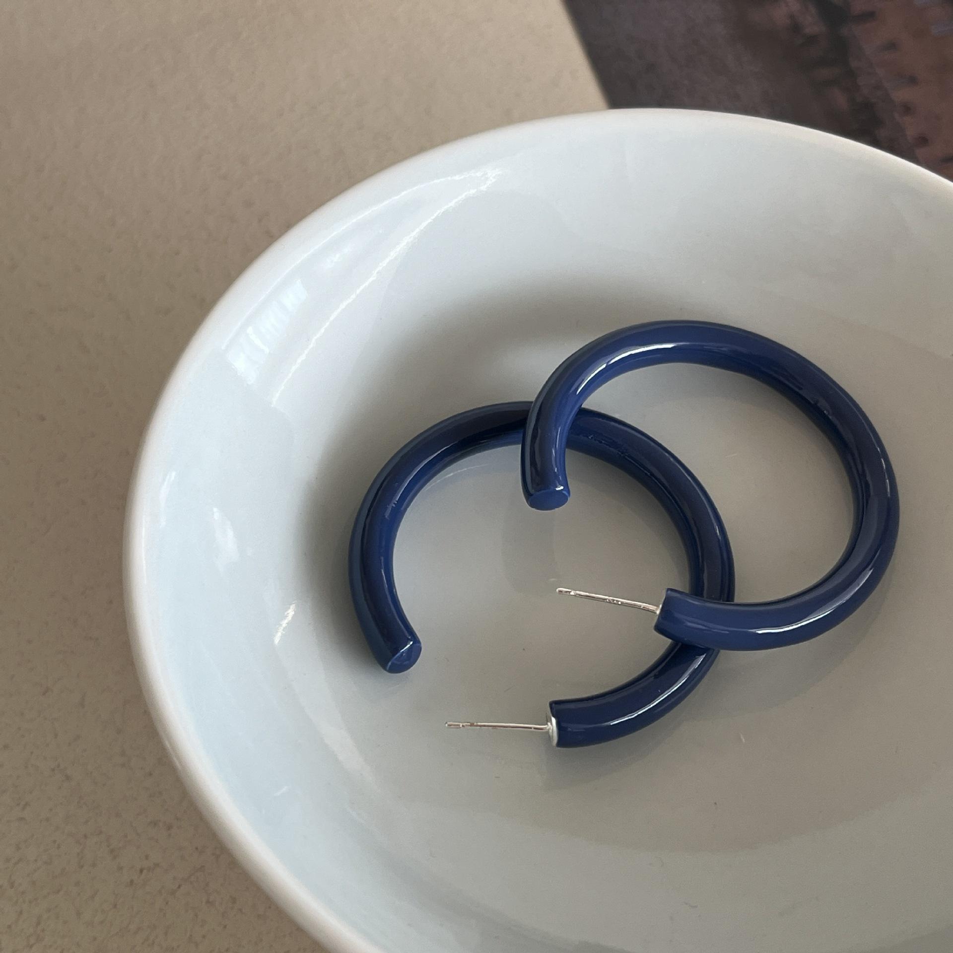 

Разноцветные серьги, акриловые геометрические круглые серьги в форме буквы С, модные модные серьги.