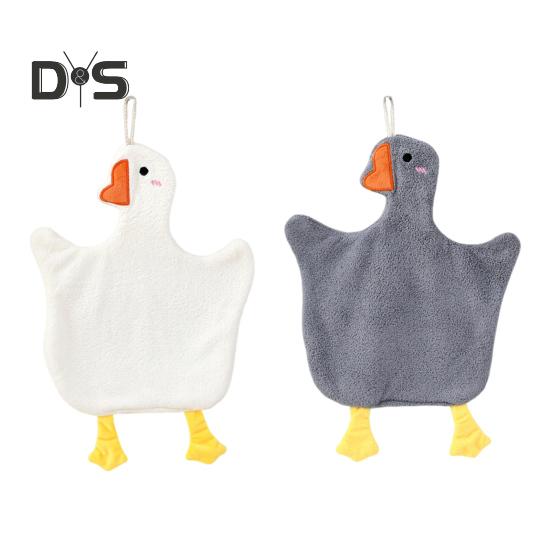 

2 шт. Полотенце для рук Goose, двухстороннее полотенце из кораллового бархата, впитывающее, утолщенное, многоразовое, для уборки и сушки кухни, ванной комнаты серый/белый