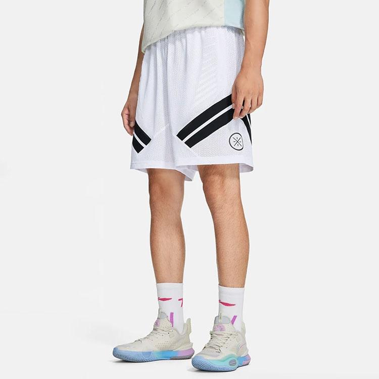 Li-Ning Color Block Casual Sports Basketball Shorts Men shorts White AAPS039-2