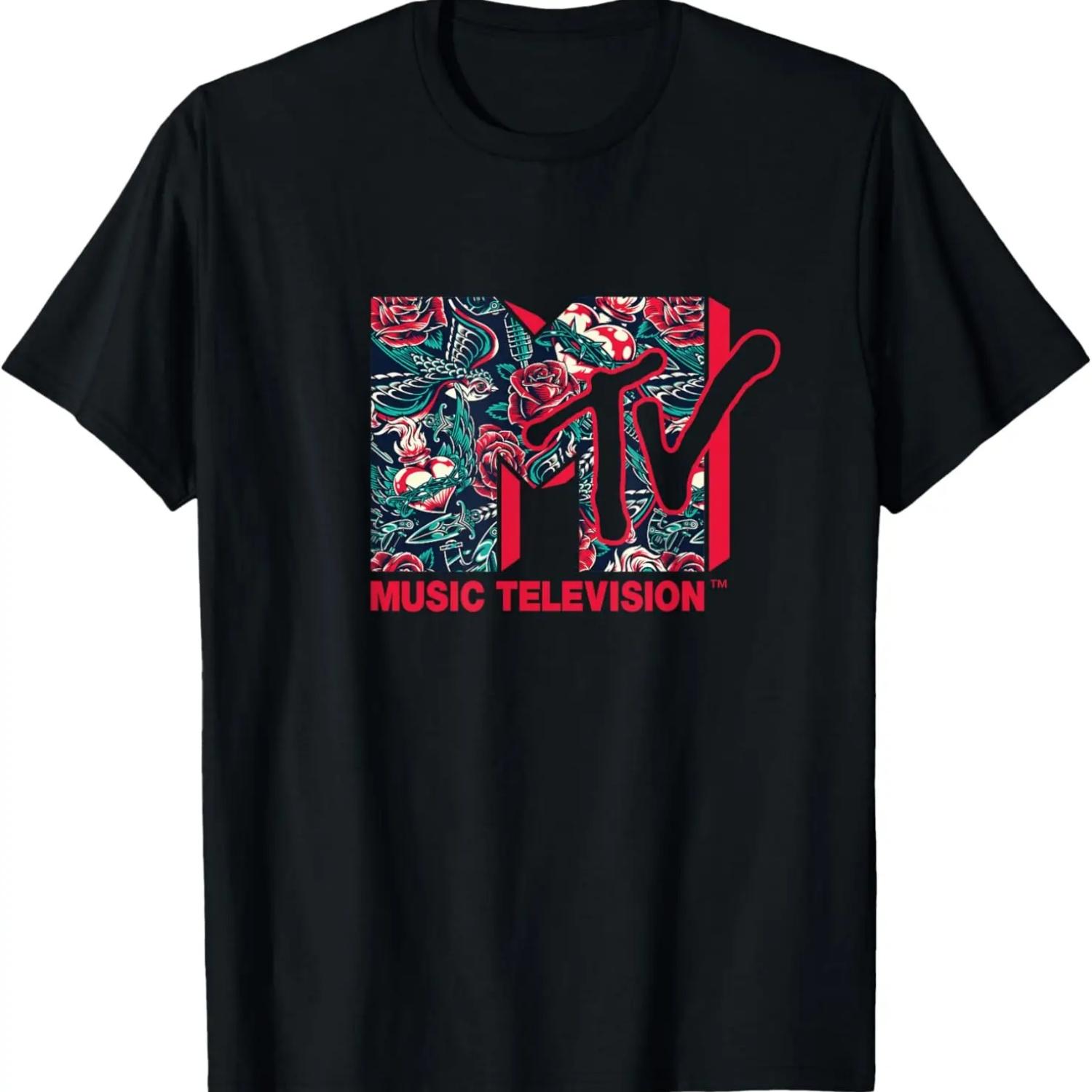 Mademark x MTV - The official MTV Logo - Roses and Tattoo Style T-Shirt S