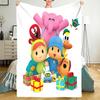 Pocoyo Theme Printed Blanket - Perfect for Couch, Bed, Travel & Outdoor Use | Machine Washable, Cozy & Durable.