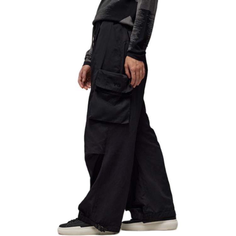 Y-3 Pocket Elastic Waist Straight Leg Solid Color Casual Pants Unisex Pants Black IN4399