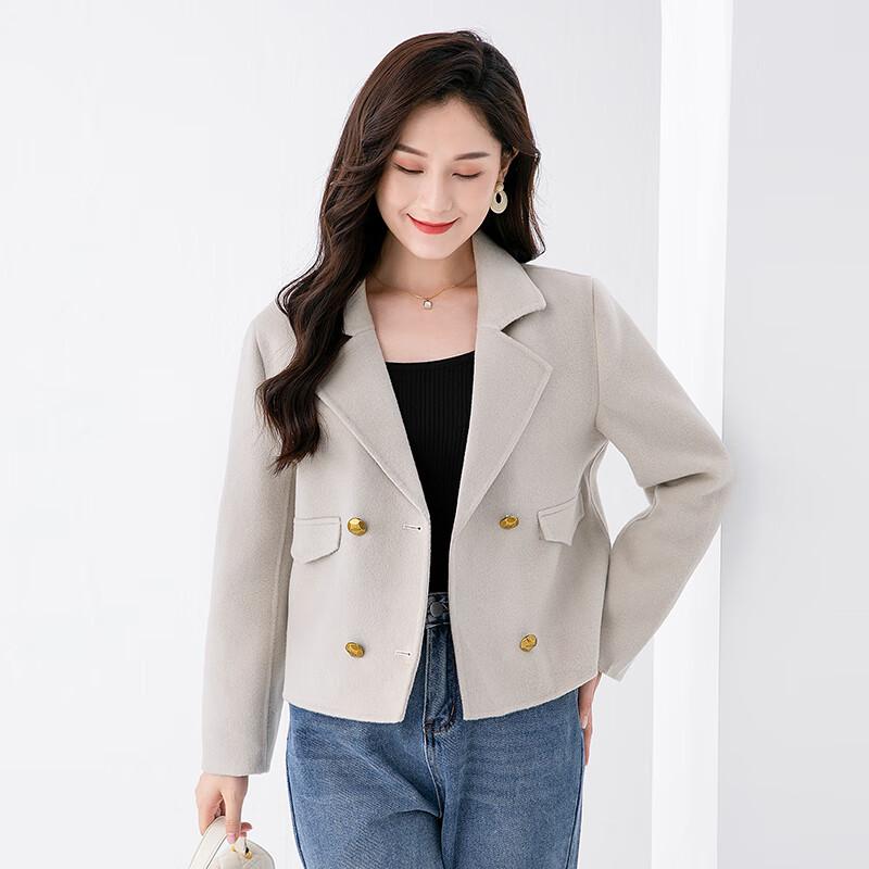 Fanzhen Women's Petite Fit 100% Wool Short Coat