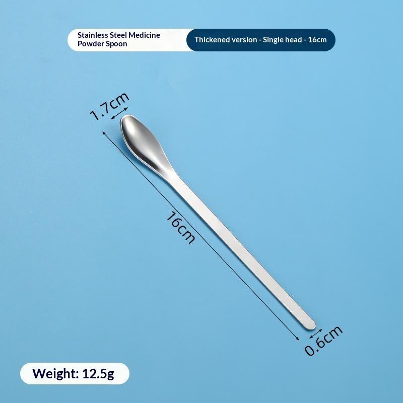Stainless Steel Medicinal Spoon Ladle Double-ended Experiment Pharmacy Lab Use Reagents Sample Spatula Weighing Spoon