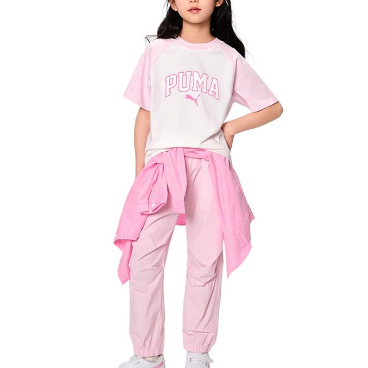 Puma Long Pants Forever Ss25 Fashion Soft Versatile Skin-Friendly Kids Bottoms Pink 950436-01