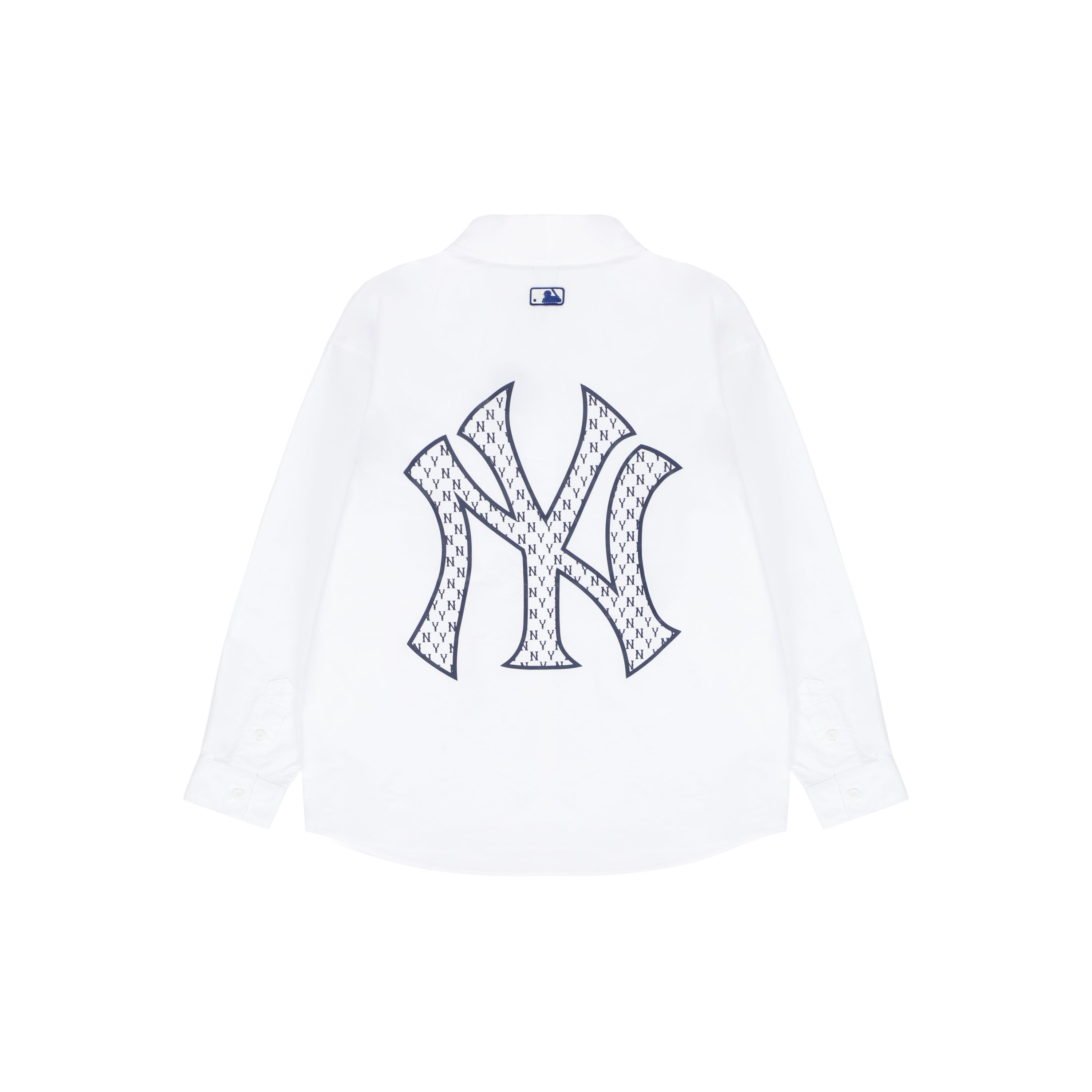 MLB New York Yankees Rückenlogo Schriftzug Langarmshirt Unisex-Shirts Weiß 3AWS03121-50WHS XXL gray