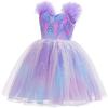 Kids Girls Witch Purple Princess Mesh Tutu Dress Birthday Halloween Cosplay Costumes