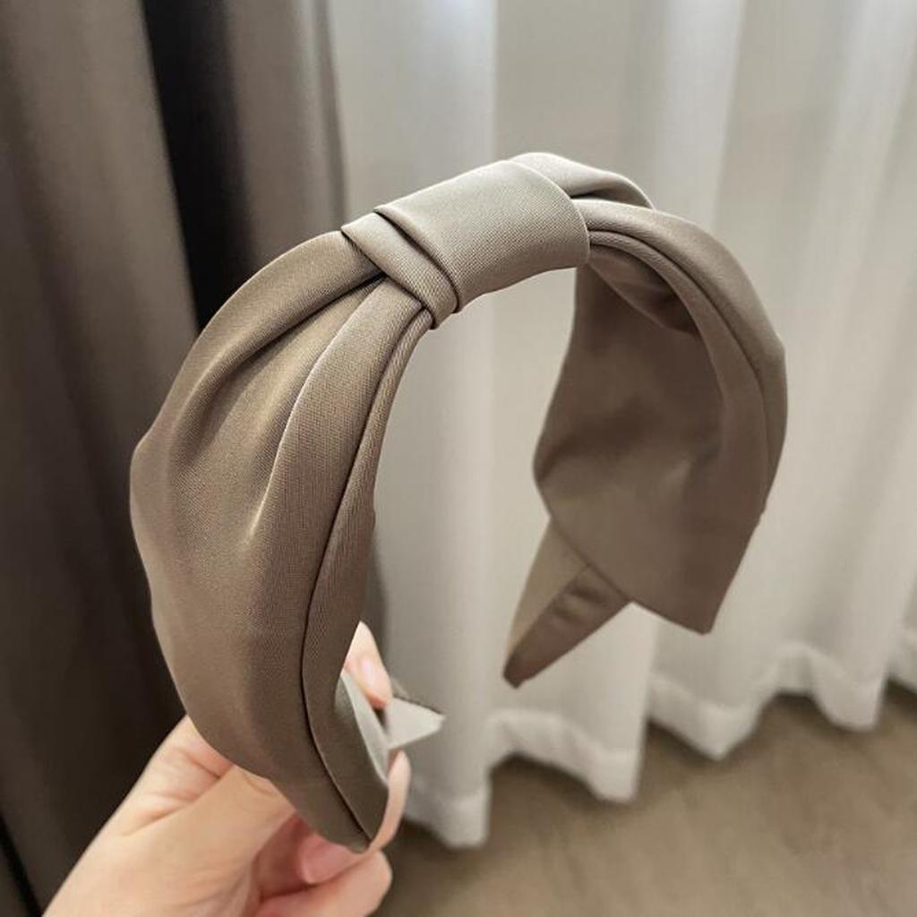 PROLY New Fashion Hairband For Women Solid Color Center Knot Headband Casual Summer Autumn Turban Girls Classic Hair Accessories