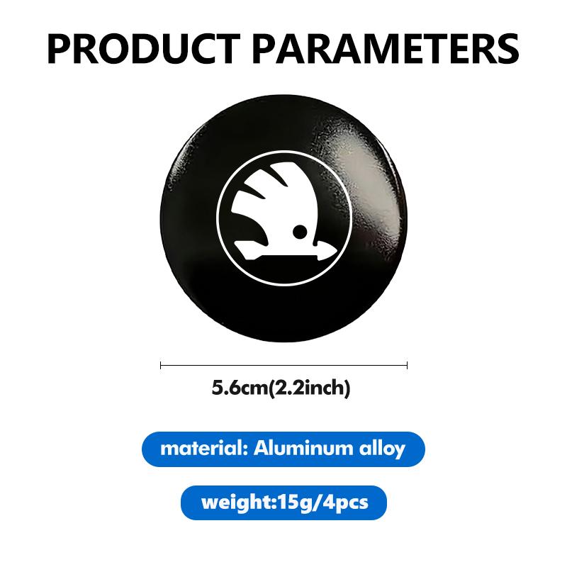 Hxrbn0 4pcs 56mm Car Wheel Center Hub Cap Stickers Car Styling Accessories For Skoda Octavia A5 A7 RS Fabia Superb Rapid Karoq