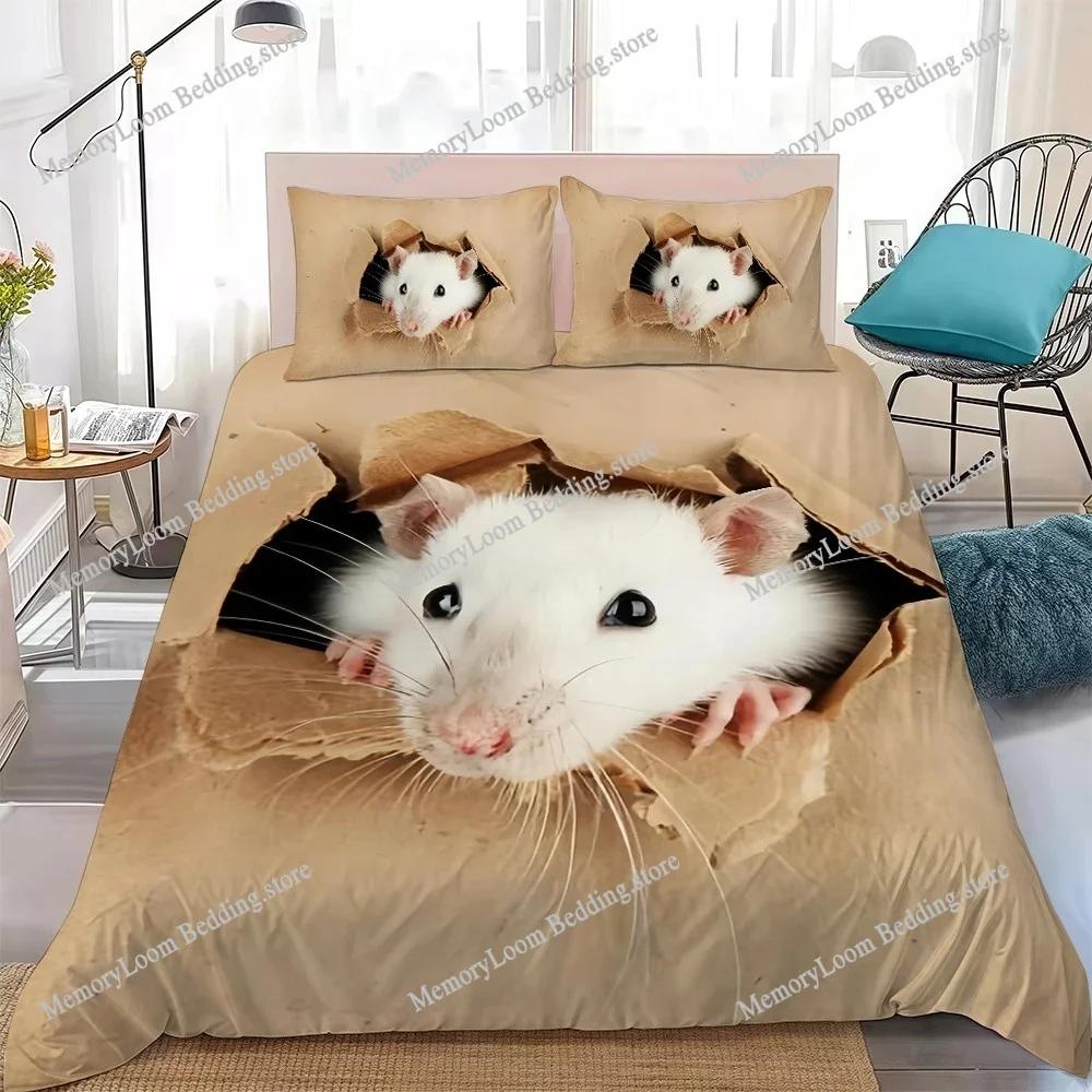 Lovely Rats Boys Duvet Cover Set Home Style Bedding Soft Laundry Cotton Bed Student Dormitory Gift Home Textileextile963