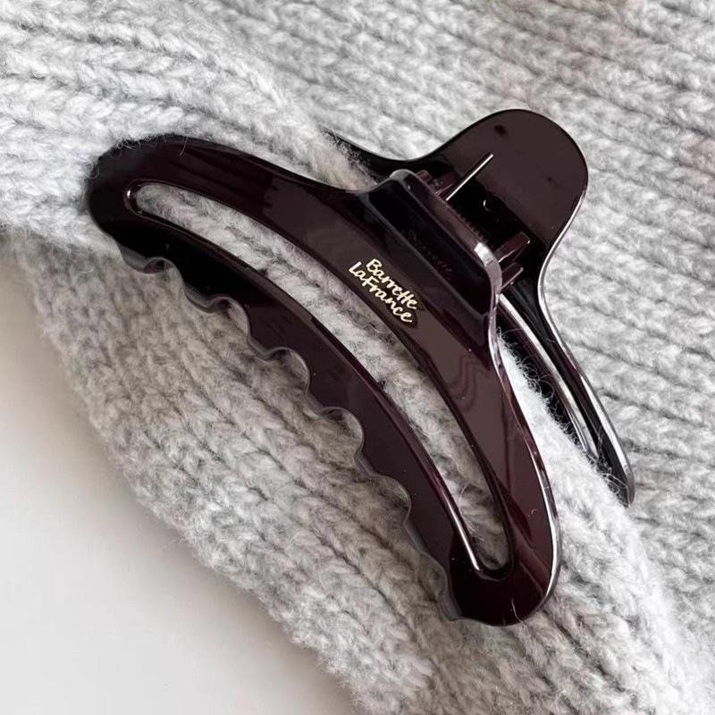 Acrylic Wave Grab Clip for Women 2025 New High-end Hair Clip Large Hair Volume Large Shark Clip Back of the Head Clip