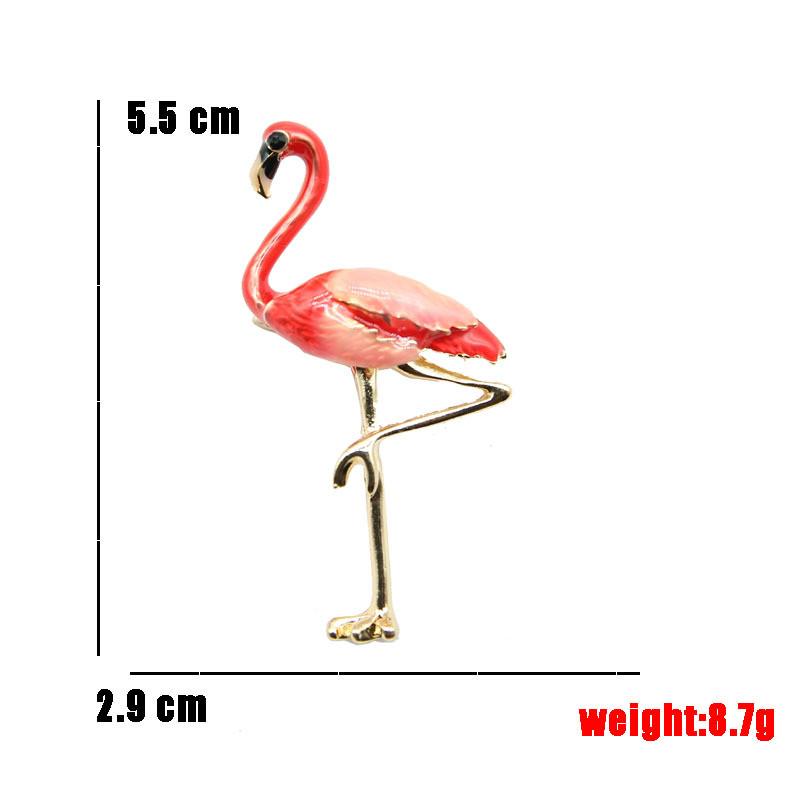 Stylish Cartoon Color Stereo Flamingos Pattern Brooch Jewelry Drip Oil Glass Alloy Pin