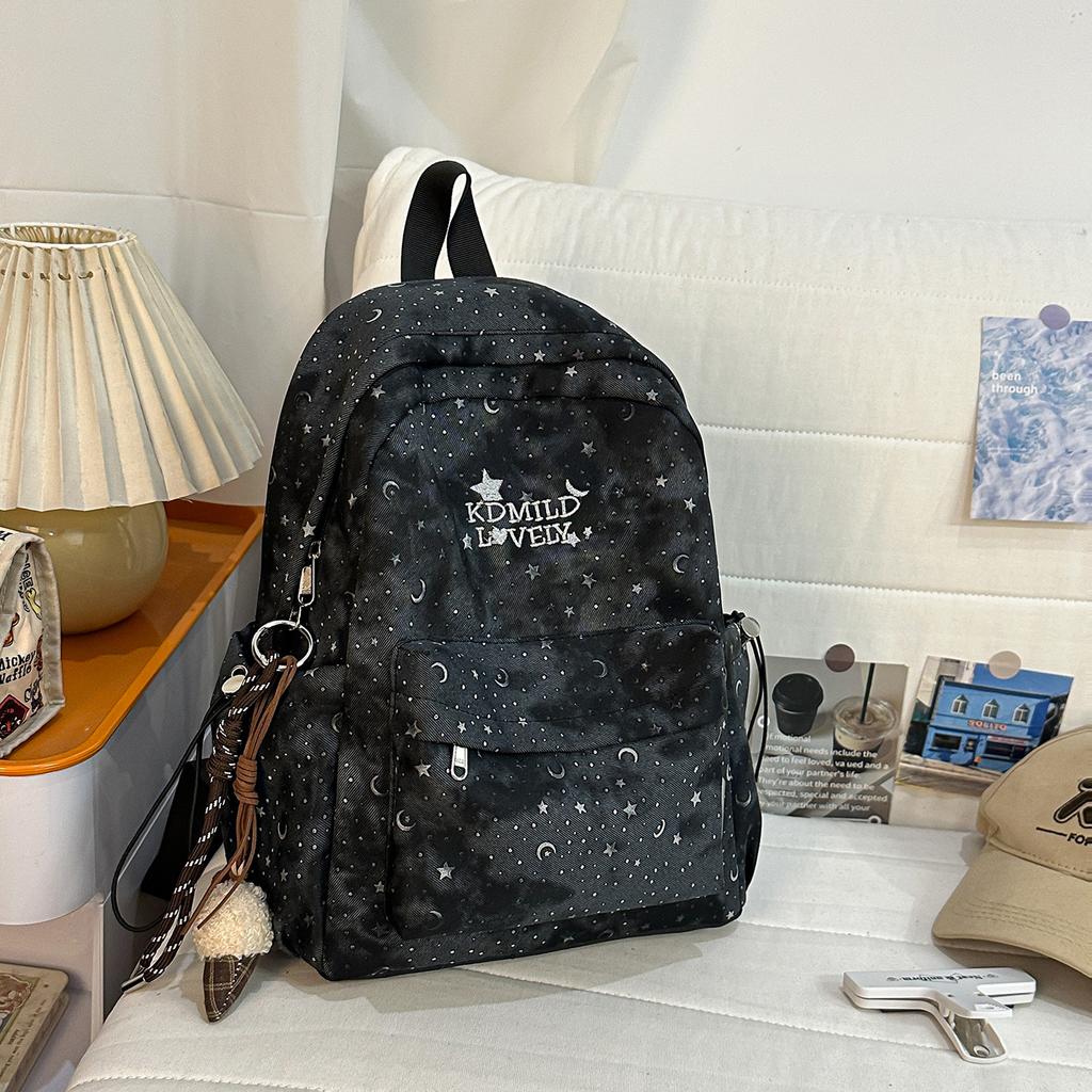 Schoolbag Student School Bag Star Moon Backpack Female Student School Bag Junior High School Student Girl High School Student Female High Value