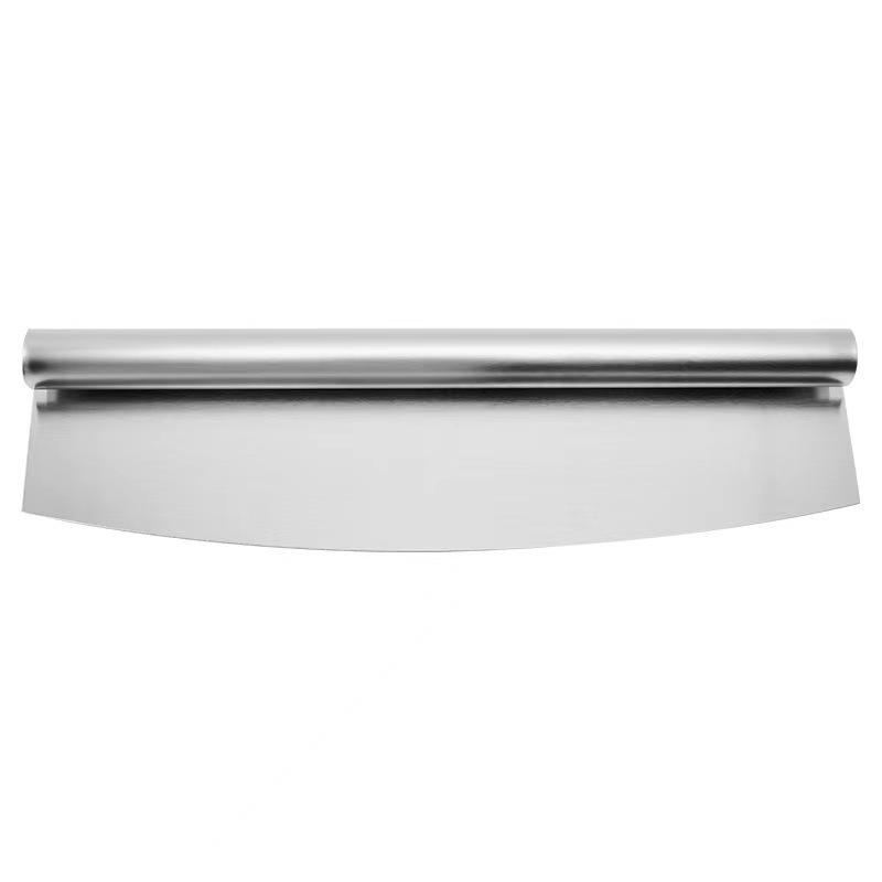 Stainless Steel Crescent Pizza and Cake Slicer with Flour Sifter