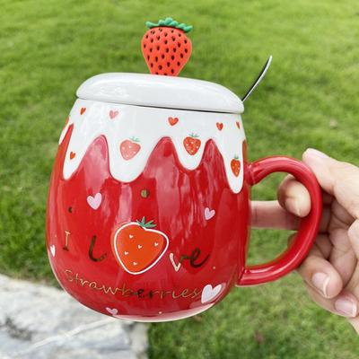 Drinkware Breakfast Mug 500ML Milk Oatmeal Cup Large Capacity Ceramic Coffee Mug Girls