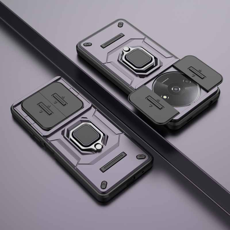 

Чехол-слайд-объектив для Redmi A3 A 3, противоударный бронированный задний чехол для Xiaomi Redmi Note 12 13 12S 13C POCO X6 M6 Pro 4G, чехол для телефона POCO M6 Pro 4G фиолетовый