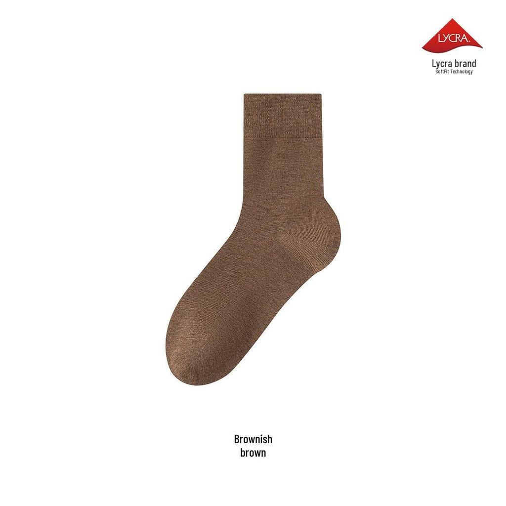 2025 Autumn Men's Aloe-Infused Antibacterial Mid-Calf Cotton Lycra Socks