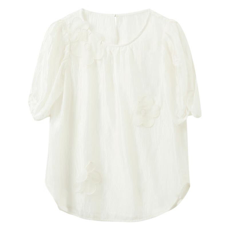 Sancai Women's Bubble Sleeve Blouse