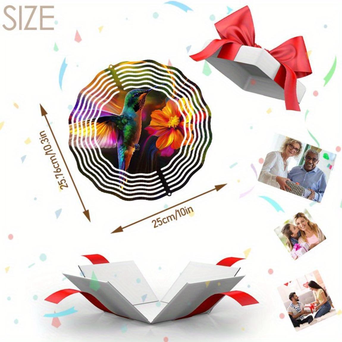 

3D Ветряк-колибри, кинетический металлический садовый декор, яркий цветочный дизайн, уличный/комнатный ветряной колокольчик для патио, двора, уникальная идея подарка